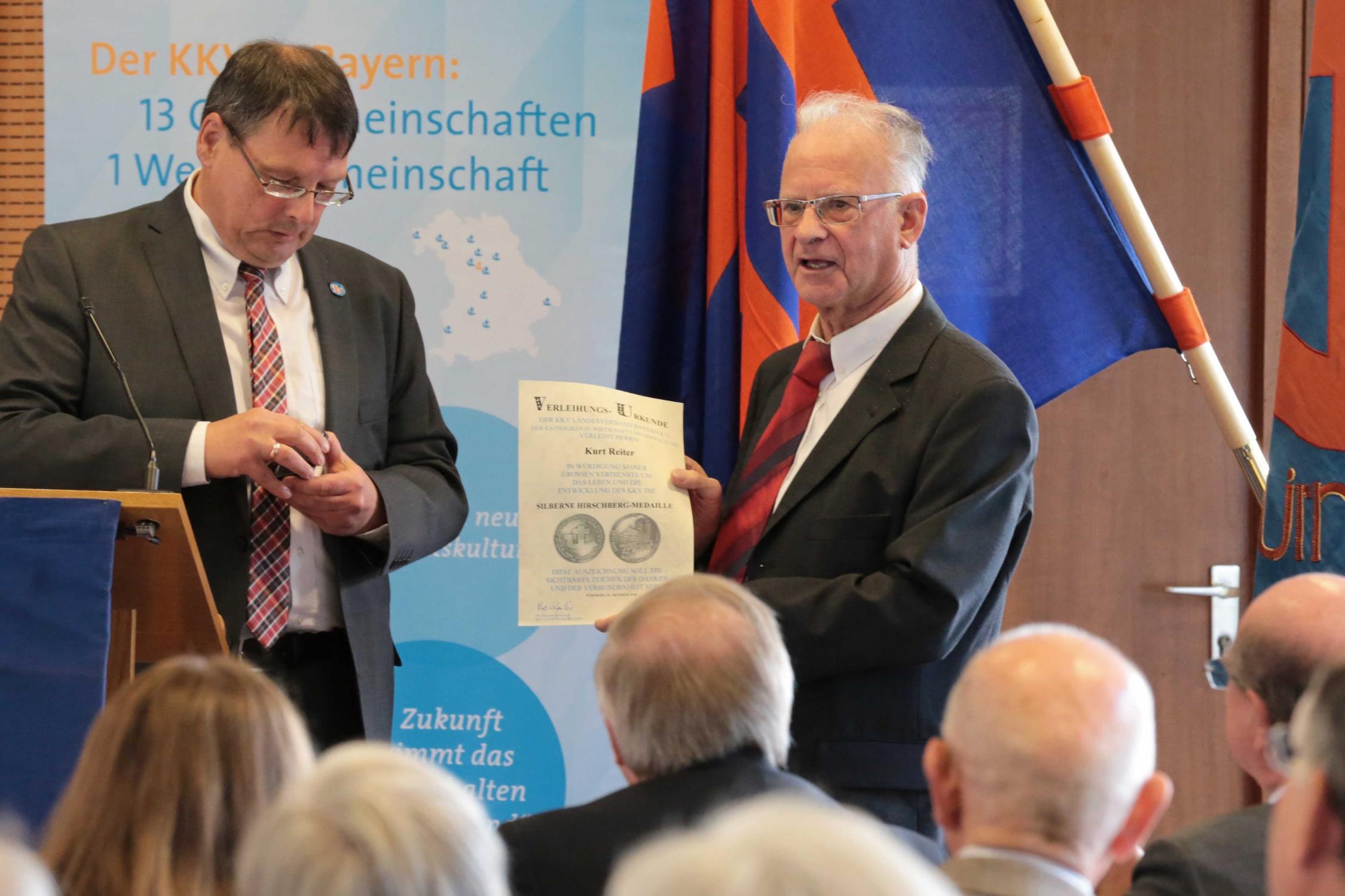 Silberne Hirschberg-Medaille für Kurt Reiter