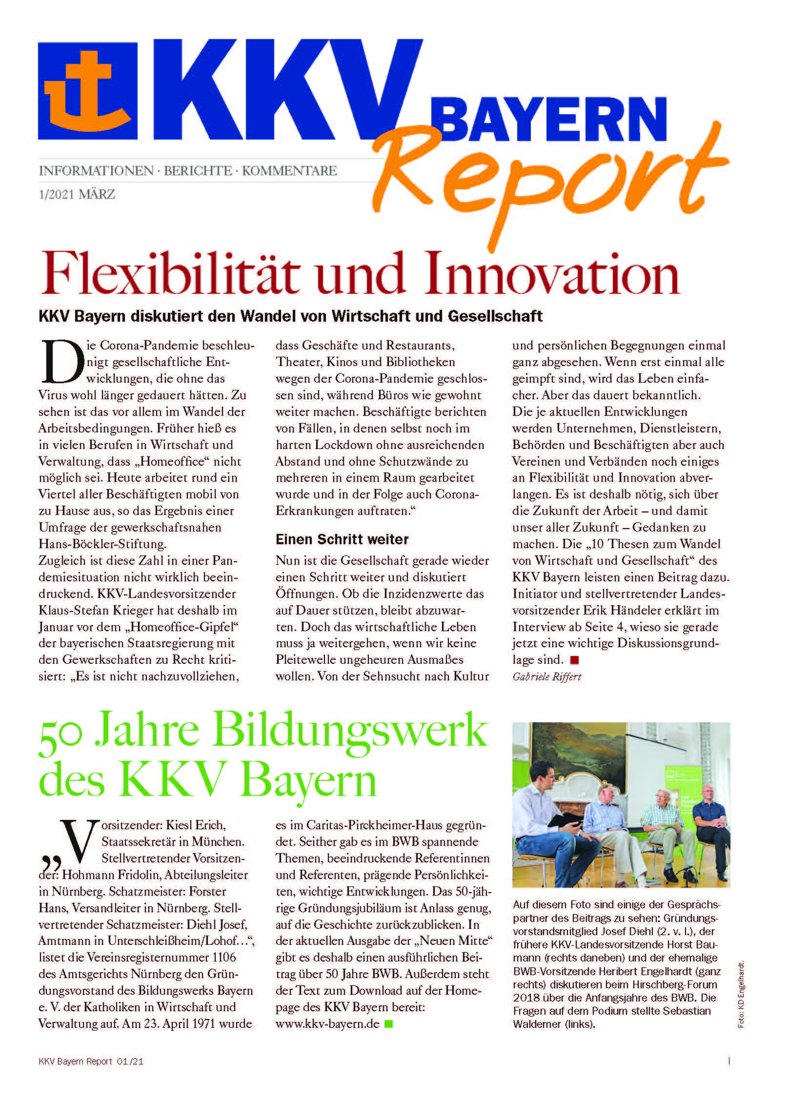 Titel des KKV Bayern Report 1/2021