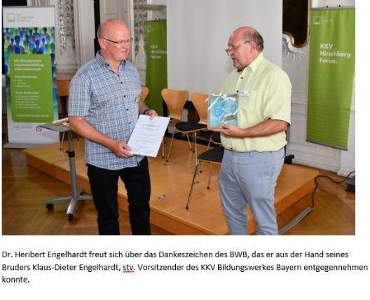 Dankeszeichen des BWB-Heribert Engelhardt