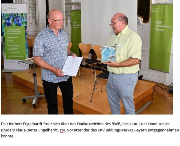 Dankeszeichen des BWB-Heribert Engelhardt
